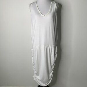 Athleta Women's White V Neck Tee Racerback Dress Size XL